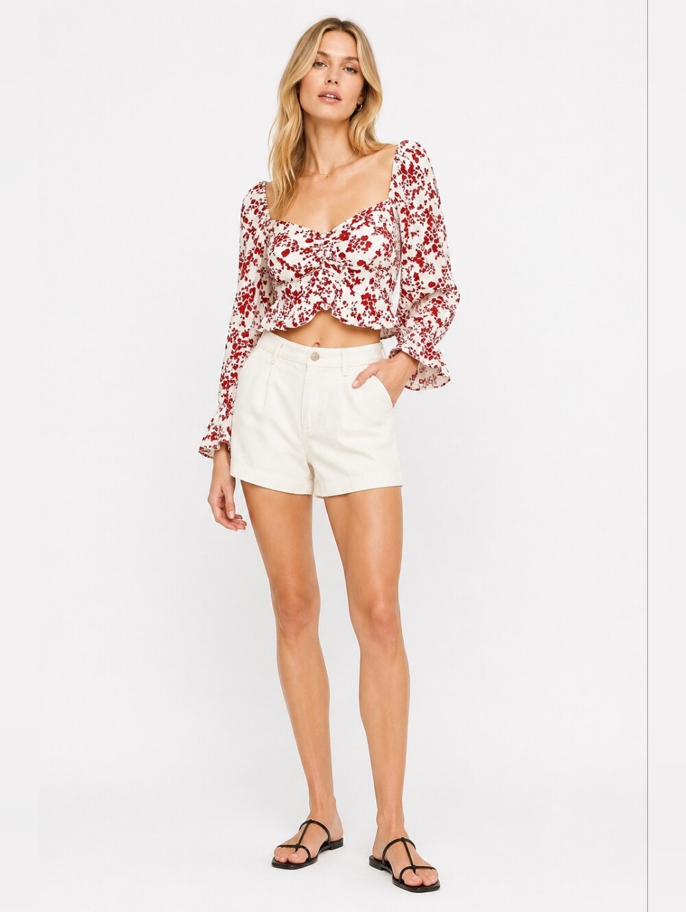 NWT Zara Size S Multicolored Ruffled Cropped Top